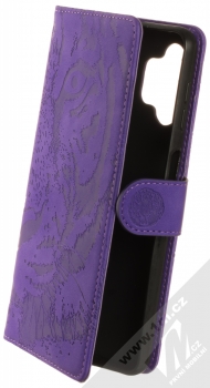 1Mcz Velvety Burrow Tygr 1 Book flipové pouzdro pro Samsung Galaxy A32 5G, Galaxy M32 5G fialová (violet)