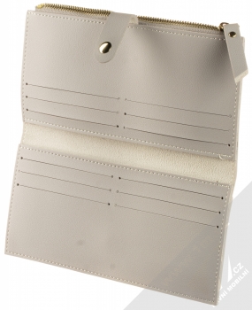 1Mcz Wolfone Wallet peněženka světle šedá (light grey) otevřené