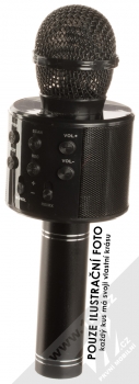 1Mcz WS-858 Bluetooth karaoke mikrofon s reproduktorem - B JAKOST (komponenty nelícují!) černá (black) zepředu