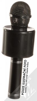 1Mcz WS-858 Bluetooth karaoke mikrofon s reproduktorem - B JAKOST (komponenty nelícují!) černá (black) zezadu