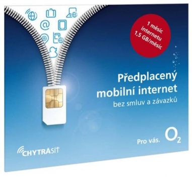 O2 SIM karta mobilní internet 1 měsíc 1,5 GB