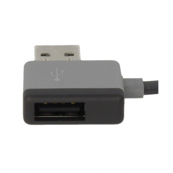 4smarts StackWire plochý USB kabel s microUSB konektorem a druhým USB portem pro mobilní telefon, mobil, smartphone černá (black) - USB port