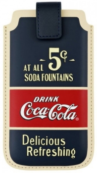 Coca Cola Old 5 Cents Sleeve M kožené pouzdro pro mobilní telefon, mobil, smartphone blue