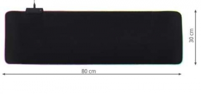 1Mcz GMS-001 podložka pod myš a klávesnici s LED svícením 80 x 30cm černá (black)