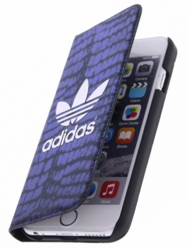 Adidas Booklet Case Silk Crocodile flipové pouzdro pro Apple iPhone 6, iPhone 6S (AN4605) modrá (crocodile)