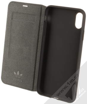 Adidas Trefoil Booklet Case flipové pouzdro pro Apple iPhone XS Max (CL2324) černá bílá (black white) otevřené