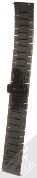 Aligator Watch Band pásek z leštěného kovu na zápěstí s univerzální osičkou 22mm černá (black) zezadu