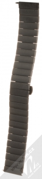 Aligator Watch Band pásek z leštěného kovu na zápěstí s univerzální osičkou 22mm černá (black)
