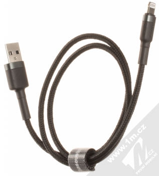 Baseus Cafule Cable opletený USB kabel délky 50cm s Apple Lightning konektorem (CALKLF-AG1) šedá černá (grey black) komplet