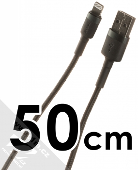 Baseus Cafule Cable opletený USB kabel délky 50cm s Apple Lightning konektorem (CALKLF-AG1) šedá černá (grey black)