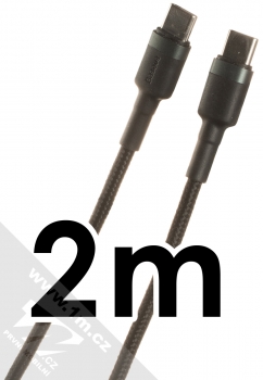Baseus Cafule Cable opletený USB Type-C kabel délky 2 metry (CATKLF-HG1) šedá černá (grey black)