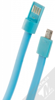 Blue Star Bracelet malý USB kabel s microUSB konektorem ve formě náramku na ruku modrá (blue) konektory