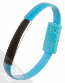 Blue Star Bracelet malý USB kabel s microUSB konektorem ve formě náramku na ruku modrá (blue) narámek
