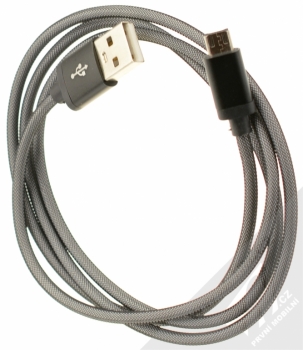 Blue Star Metal kovově opletený USB kabel s microUSB konektorem pro mobilní telefon, mobil, smartphone černá (black) balení