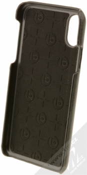Bugatti Londra Full Grain Leather Snap Case ochranný kryt z pravé kůže pro Apple iPhone X černá (black) zepředu