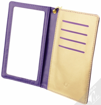 CellularLine Touch Wallet univerzální pouzdro s peneženkou pro mobilní telefon, mobil, smartphone fialová (violet) otevřené
