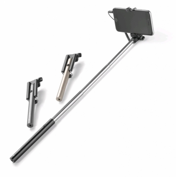 CellularLine Selfie Stick Pocket teleskopická tyč, držák do ruky s tlačítkem spouště přes audio konektor Jack 3,5mm zlatá (gold)