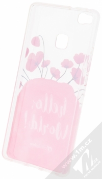 CellularLine Style Bloom ochranný kryt s motivem květin pro Huawei P9 Lite průhledná (transparent) zepředu