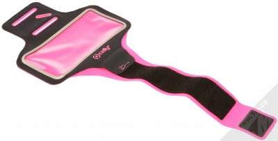 Celly Armband XXL neoprénové pouzdro na paži pro mobil, mobilní telefon, smartphone do 6,2 černá růžová rozepnuté zepředu
