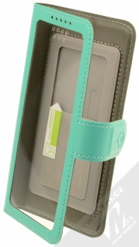Celly View Unica L univerzální flipové pouzdro pro mobilní telefon, mobil, smartphone tyrkysová (turquoise)