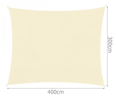 1Mcz Stínící plachta proti slunci 4 x 3m béžová (beige)