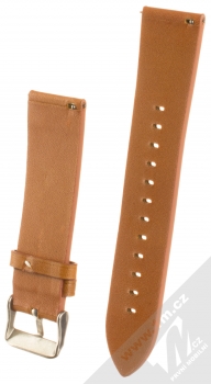 Dahase Fine Leather Strap kožený pásek na zápěstí pro Xiaomi Amazfit 2 Stratos hnědá (brown) zezadu