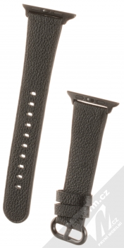 Dahase Grain Leather Strap kožený pásek na zápěstí pro Apple Watch 42mm, Watch 44mm černá (black)