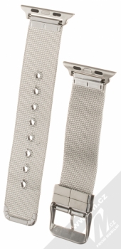 Dahase Milanese Buckle pásek z leštěného kovu na zápěstí pro Apple Watch 42mm stříbrná (silver) zezadu