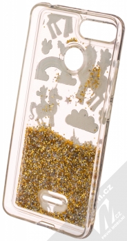 Disney Sand Minnie Mouse a Jednorožec 037 ochranný kryt s přesýpacím efektem třpytek s motivem pro Xiaomi Redmi 6 průhledná zlatá (transparent gold) zepředu