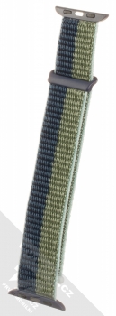 Dux Ducis Sport Watch Band textilní řemínek pro Apple Watch 38mm, Watch 40mm, Watch 41mm zelená tmavě modrá (moss blue) v přímce zezadu