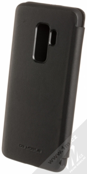 Ferrari Heritage Real Leather flipové pouzdro pro Samsung Galaxy S9 Plus (FEHDEFLBKS9LBK) černá (black) zezadu