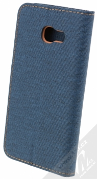 Forcell Canvas Book flipové pouzdro pro Samsung Galaxy A5 (2017) tmavě modrá hnědá (dark blue camel) zezadu
