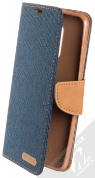 Forcell Canvas Book flipové pouzdro pro Xiaomi Redmi 5 Plus tmavě modrá hnědá (dark blue camel)