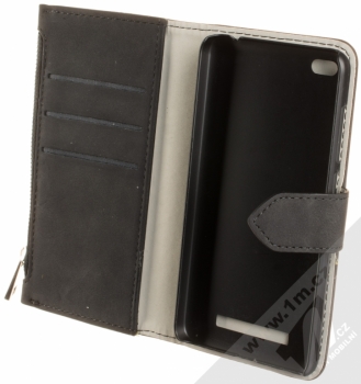 Forcell Commodore Book flipové pouzdro pro Xiaomi Redmi 4A černá (black) otevřené
