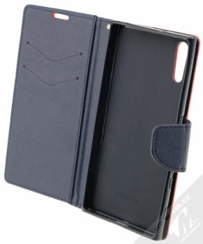 Forcell Fancy Book flipové pouzdro pro Sony Xperia XZ červeno modrá (red blue) otevřené