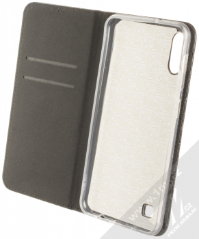 Forcell Shining Book třpytivé flipové pouzdro pro Samsung Galaxy A10 černá (black) otevřené