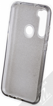 Forcell Shining Duo třpytivý ochranný kryt pro Xiaomi Redmi Note 8 stříbrná černá (silver black) zepředu