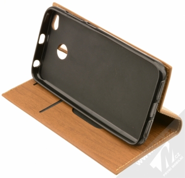 Forcell Wood flipové pouzdro s motivem dřeva pro Xiaomi Redmi 4X hnědý dub (oak brown) stojánek