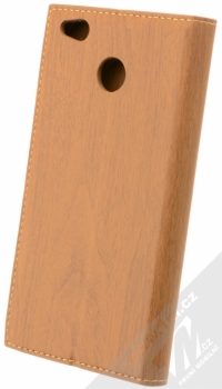 Forcell Wood flipové pouzdro s motivem dřeva pro Xiaomi Redmi 4X hnědý dub (oak brown) zezadu