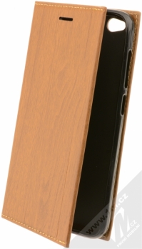 Forcell Wood flipové pouzdro s motivem dřeva pro Xiaomi Redmi 4X hnědý dub (oak brown)