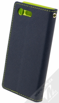 Goospery Fancy Diary flipové pouzdro pro Sony Xperia X Compact modro limetkově zelená (blue / lime) zezadu