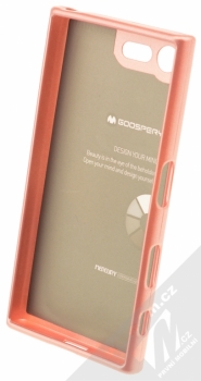 Goospery i-Jelly Case TPU ochranný kryt pro Sony Xperia X Compact růžově zlatá (metal rose gold) zepředu