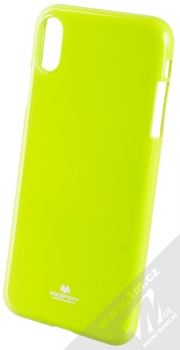 Goospery Jelly Case TPU ochranný silikonový kryt pro Apple iPhone XS Max limetkově zelená (lime green)