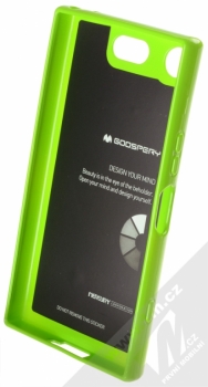 Goospery Jelly Case TPU ochranný silikonový kryt pro Sony Xperia XZ1 Compact limetkově zelená (lime green) zepředu