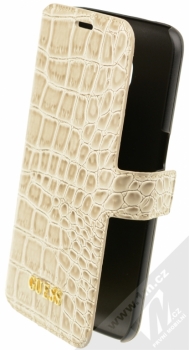 Guess Crocodile Shiny Booktype Case flipové pouzdro pro Samsung Galaxy S7 (GUFLBKS7SCOBE) béžová (beige)