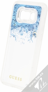 Guess Liquid Glitter Hard Case ochranný kryt s přesýpacím efektem třpytek pro Samsung Galaxy S8 Plus (GUHCS8LGLUFLBL) modrá průhledná (blue transparent) animace 1