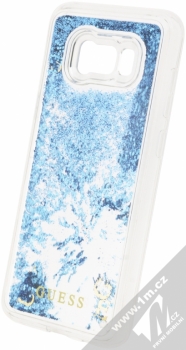 Guess Liquid Glitter Hard Case ochranný kryt s přesýpacím efektem třpytek pro Samsung Galaxy S8 Plus (GUHCS8LGLUFLBL) modrá průhledná (blue transparent) animace 2