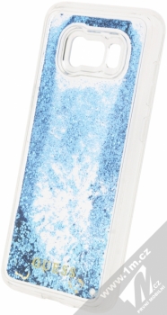 Guess Liquid Glitter Hard Case ochranný kryt s přesýpacím efektem třpytek pro Samsung Galaxy S8 Plus (GUHCS8LGLUFLBL) modrá průhledná (blue transparent) animace 3