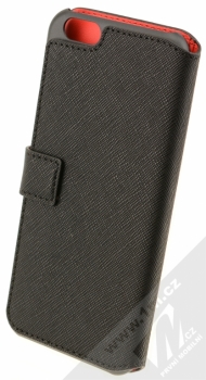 Guess Saffiano Booktype Case flipové pouzdro pro Apple iPhone 6, iPhone 6S (GUFLBKP6TBK) černá (black) zezadu