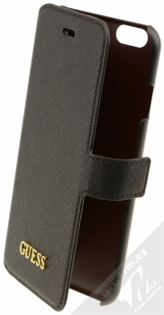Guess Saffiano Booktype Case flipové pouzdro pro Apple iPhone 6, iPhone 6S (GUFLBKP6TBK) černá (black)